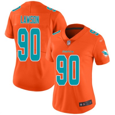 Nike Miami Dolphins #90 Shaq Lawson Orange Women's Stitched NFL Limited Inverted Legend Jersey